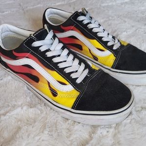 Vans old school with flames
